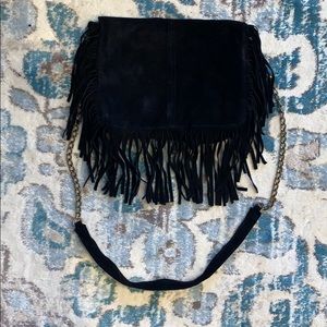 Suede fringe bag